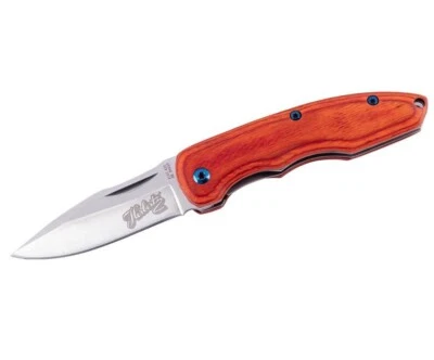 HERBERTZ FOLDING POCKET KNIFE / PAKKA WOOD / LINER LOCK / BELT CLIP / STAINLESS  - Image 1 of 2