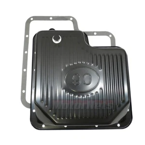 Black Steel Ribbed FORD C-6 Transmission Oil Pan & Gasket Muscle Car Hot Rod - Picture 1 of 5
