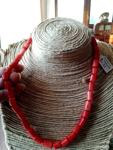 Collana di CORALLO ORANGE PACIFICO blocchi, naturale, cm51 - Foto 1 di 12