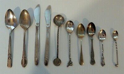 Mixed Lot Of Vintage Collector Spoons & Flatware Sweden 800 Airline & More • 20.53$