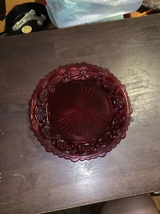 Lot of 6 Avon 1876 Cape Cod Ruby Red Glass 7-1/2 in Salad Plates - Picture 1 of 3