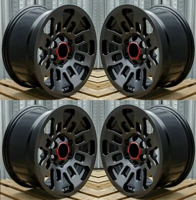 17" Wheels Fit Toyota 4Runner Tacoma GX470 FJ 17x8 6x139.7 Matte Black Set 4 - Image 1 of 4