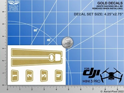 DJI Mini 3 Pro Racing Stripes With Battery Decals Number #1-4 Sticker Skin - Image 1 of 4