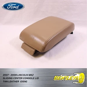 2007 2008 2009 Lincoln MKZ SLIDING CENTER CONSOLE SRMREST LID TAN LEATHER OEM - Picture 1 of 14