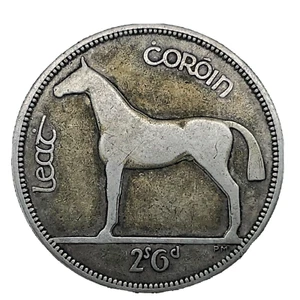 IRELAND 1930 Irish Silver Half CROWN 2s6d 1/2 Crown KM #8 - Picture 1 of 2