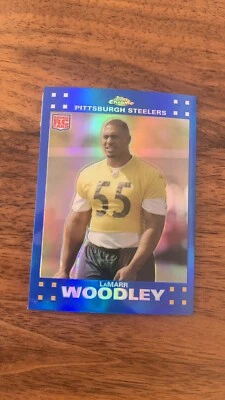 2007 Topps Chrome Blue Refractor LaMarr Woodley #TC236 Rookie RC - Image 1 of 2