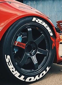 Tire Lettering fits TOYO TIRES R888 permanent Stickers 14"-24"SET 4 Tires 1.75" - Picture 1 of 4