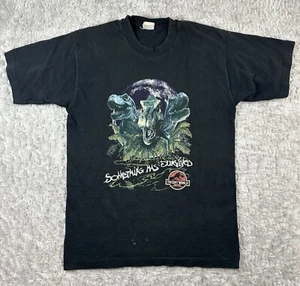 Vintage 90s Jurassic Park II Shirt Kids Large Black The Lost World Movie *FLAWS* - Picture 1 of 11
