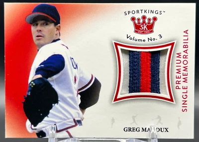2022 Sport Kings Vol 3 Premium Greg Maddux 12/50 NM+ Game Used Braves Jrsy Patch - Image 1 of 2