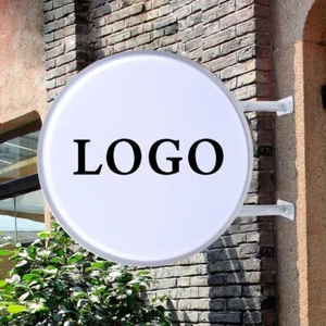 Double Sided Round LED Lightbox 60cm Blank Sign for Retail Advertising Pub Bar - Picture 1 of 11