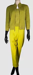 St John Chartreuse Green Cardigan, Pants and Top-Size 6, Small - Picture 1 of 12