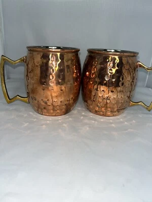 2 tazas de cobre Moscú mula martilladas a mano Barnes & Noble 16 OZ Foto 1 de 4