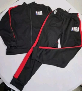 Youth NBA Sweat Suit Jacket Joggers Black Red Size Large 14-16 - Picture 1 of 10