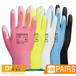 100 Pairs x General Handling Work Gloves Blue/Black/Grey/Pink/White/Yellow - Bild 1 von 4