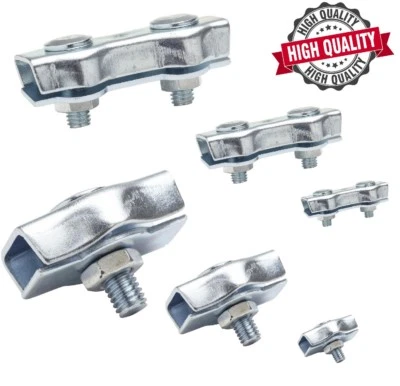 2mm 3mm 4mm 5mm 6mm 8mm Wire Rope Clamp Simplex Duplex Galvanised Zinc Plated - Image 1 of 4