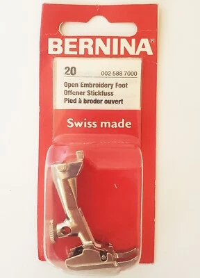 Genuine BERNINA OPEN EMBROIDERY Sewing Machine FOOT #20 NEW in Pkg. Old Style - Image 1 of 4