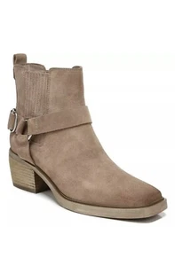 Sam Edelman Bellamie Leder Stiefelette Blockabsatz Harness Boots Taupe 7,5 - Bild 1 von 8