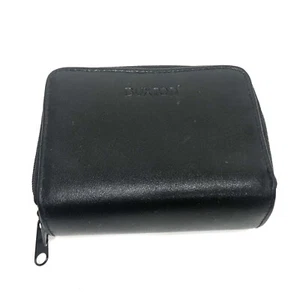 Buxton Leather Wallet Black Accordion Double Zip Coin Purse - Picture 1 of 11