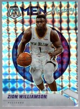 ZION WILLIAMSON MEN OF MASTERY SILVER PRIZMS 2ND YEAR RC 2020-21 PANINI MOSAIC