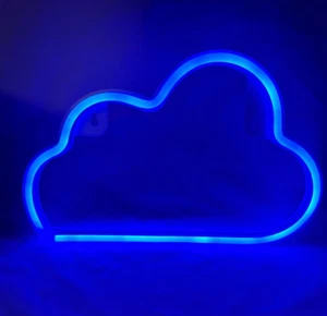 LED Blue Cloud Neon Style Decorative Light Battery or USB - Picture 1 of 5