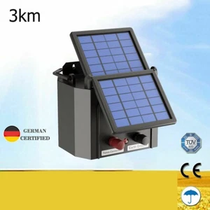 3km Solar Electric Fence Energiser Set Energizer Charger Pet Farm Horse Kit - Picture 1 of 6