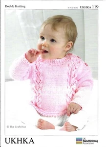 Hand Knitting PATTERN DK Baby Child Toddler Cardigan Sweater Hat UKHKA119 New - Picture 1 of 3