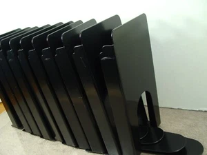 10 Industrial Bookends Book Supports 9" Tall Heavy Duty Metal Cork-Base Library - Picture 1 of 14