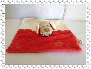 N - Doudou  Plat Carré Chien Beige Rouge Poissons Bulles  Doukidou Dou Kidou - Imagen 1 de 1