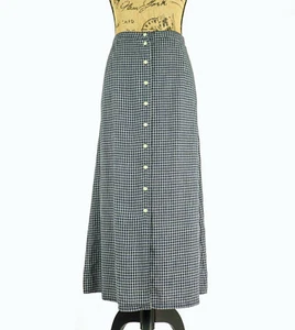 NEW WOMEN'S EDDIE BAUER LINEN/RAYON MAXI LONG SKIRT - NAVY BLUE/WHITE, SIZE 8P - Picture 1 of 3