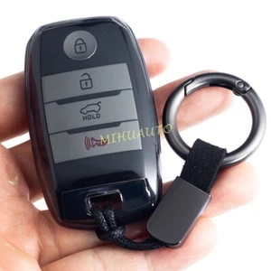 Transparent Black Key Chain Cover Case For Kia Optima Sorento Soul Sportage Niro - Foto 1 di 8