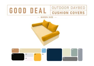 STYLE 4 QUEEN SIZE Outdoor Daybed Bolster Backrest Pillow Cushion SLIPCOVER ONLY - Picture 1 of 131