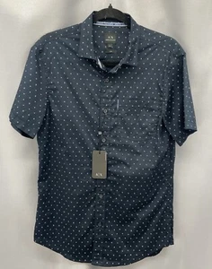 Camisa Armani Exchange Para Hombre Delgada Azul Estampado A/X Abotonada Talla Pequeña Nueva Con Etiquetas - Imagen 1 de 10