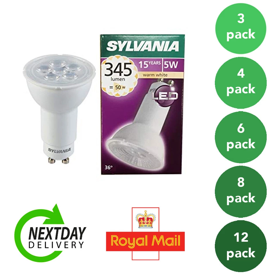 Sylvania 0026585 RefLED ES50L V3 Long Neck LED Light Bulbs GU10 - Image 1 of 1