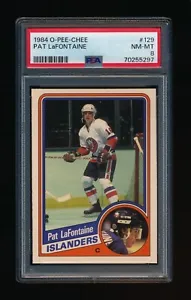 1984 O-Pee-Chee #129 Pat LaFontaine HOF Rookie New York Islanders PSA 8 NM-MT - Picture 1 of 2