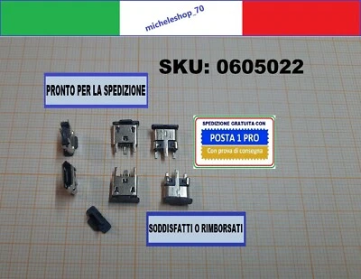 connettore a saldare micro USB B femmina 5pin SMT a 90° 3 fissaggi verticali PCB - Immagine 1 di 4