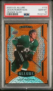 2020 UD Allure Jason Robertson Orange Slice Rookie #113 PSA GEM MT 10 - Foto 1 di 2