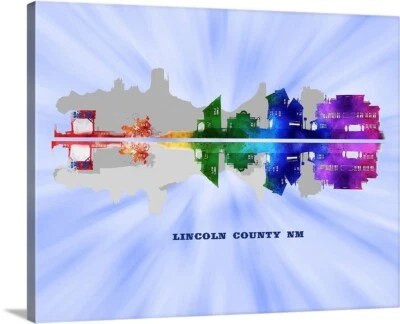 Lincoln Country casi nuevo Billy The Kid arte paisaje urbano giclee póster o lienzo arte envolvente Foto 1 de 3