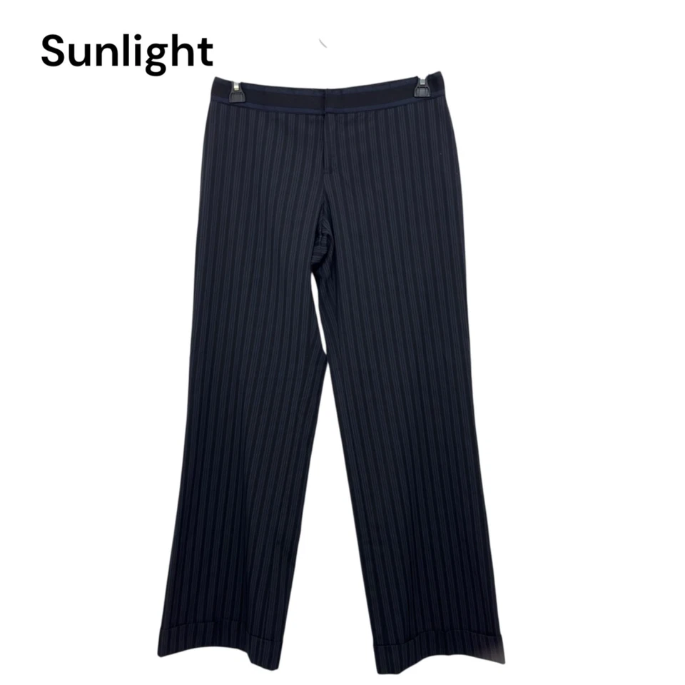 VINTAGE Nine West Cyndi Womens Black/Navy Striped Wide Legs Dress Pants SZ 6 - Image 1 of 4