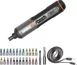 WORX WX240 4V 1.5Ah Destornillador Inalámbrico Pluma 24 piezas Juego de Brocas Carga USB - Imagen 1 de 21