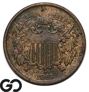 1866 Two Cent Piece - Picture 1 of 3
