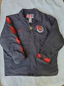 Vintage 90s Chicago Blackhawks Nike Team Sports Jacket Flamming Puck Talla XL - Imagen 1 de 19