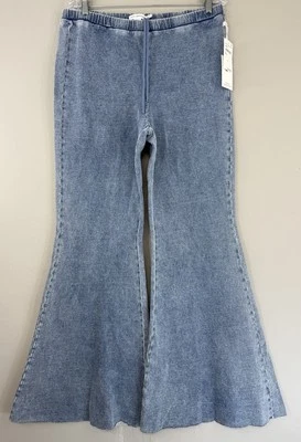 Leggings Good American Jeanius Pull On Acampanados XL Tiro Alto Suave Denim Nuevos con Etiquetas Foto 1 de 4