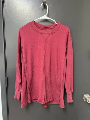 AERIE Mujer Talla M Granate Rojo Cuello Redondo Grande Jersey Camiseta Sudadera Foto 1 de 4