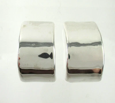 Bat Ami .925 Sterling Silver Clip On Statement Earrings Half Hoop Large Light - Image 1 of 2