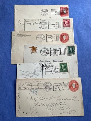 LOT x6 WASHINGTON DC 1900s STATION CANCELS ! FLAG/MACHINE COVERS/POSTCARDS L@@K - Image 1 of 2