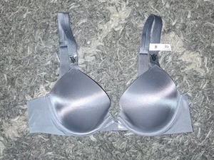 Reggiseno VS molto sexy raso lucido strass logo cinturino foderato Demi nuovo 36b grigio - Foto 1 di 2