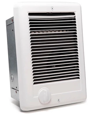 Calentador eléctrico 1.000 vatios 120 voltios ventilador forzado en pared controles de dial en blanco Foto 1 de 4