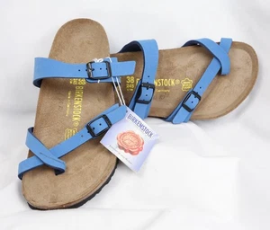 Birkenstock Mayari Elemental Blue Color Sandals Shoe Size Women 38 Birkbuc Cork - Picture 1 of 7