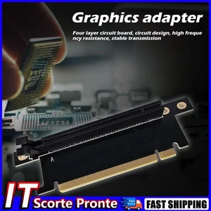 PCIe X16 Riser 90 Degree Right Angle PCI Express X16 Graphics Card Adapter Hot - Photo 1/12