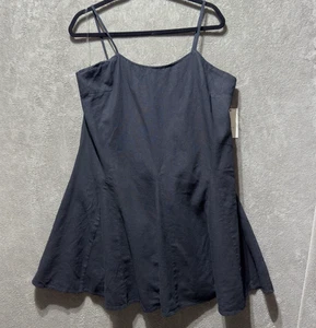 A New Day Linen Blend Black A-Line Dress Women's XL  Beach Coastal Boho Festival - Picture 1 of 9